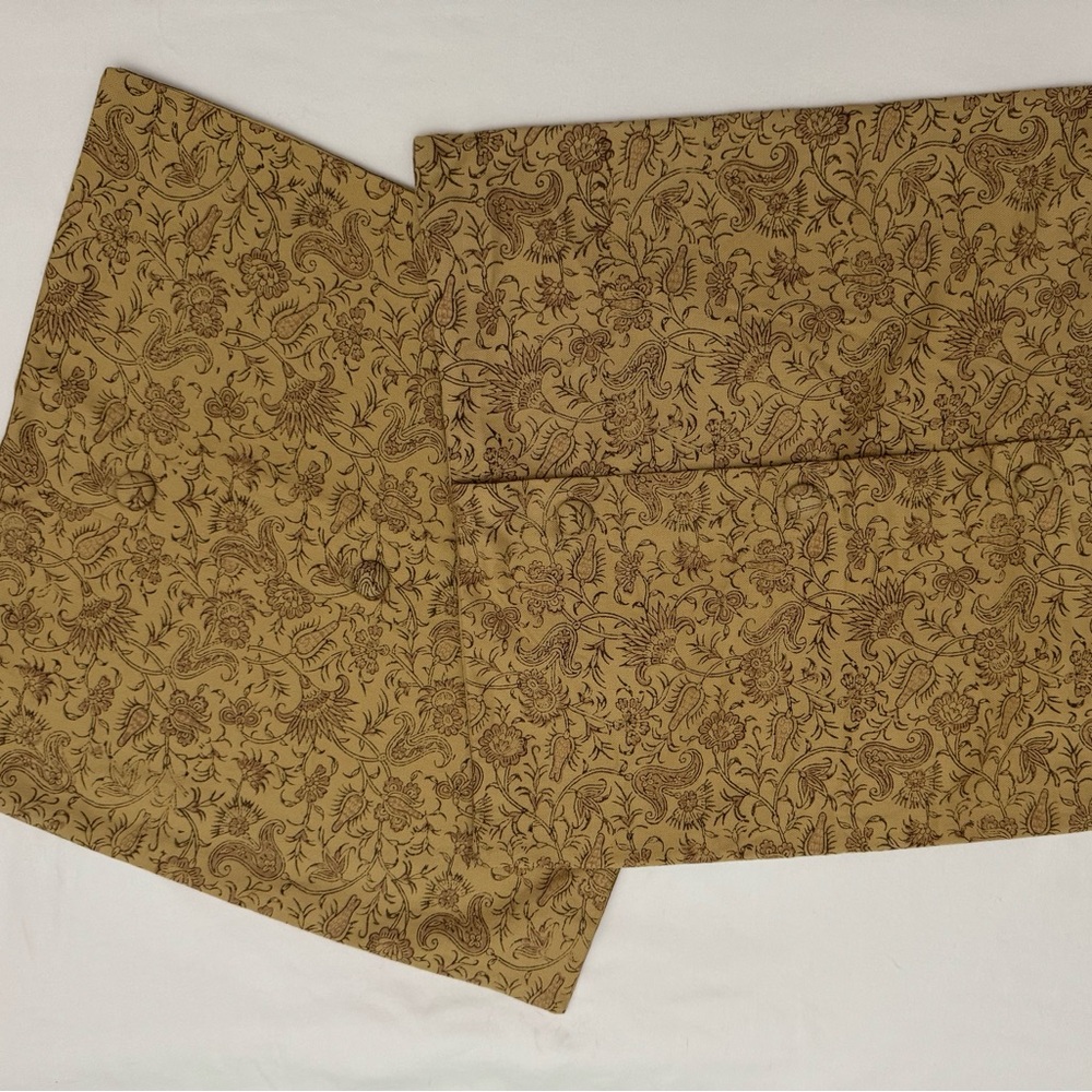 Pottery Barn Mustard Accent Pillows Set of 2 Floral Paisley